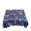 Carnation Home Fashions Carnation Home Fashions DFLN-52-US 60 in. Patriotic Patchwork Round Vinyl Flannel Backed Tablecloth in Red; White & Blue DFLN-52/US